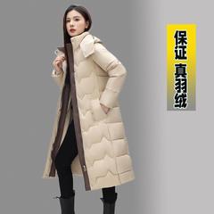 公式の規格品のダウンジャケットの女性のロングタイプの膝を越えます。