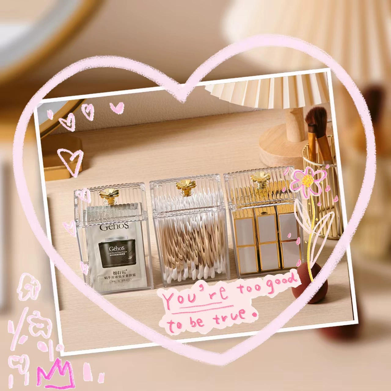 Хлопок для хранения чехол для хлопка чехол для домашнего туалетного столика косметика зубная нить ватная тампон коробка для хранения губной помады