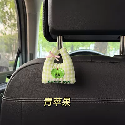shopping bag, tote bag — Sürətlər qutusu və əl tormozu başlıqları - green-plaid-green-apple-plush-bag-1-black-hook
