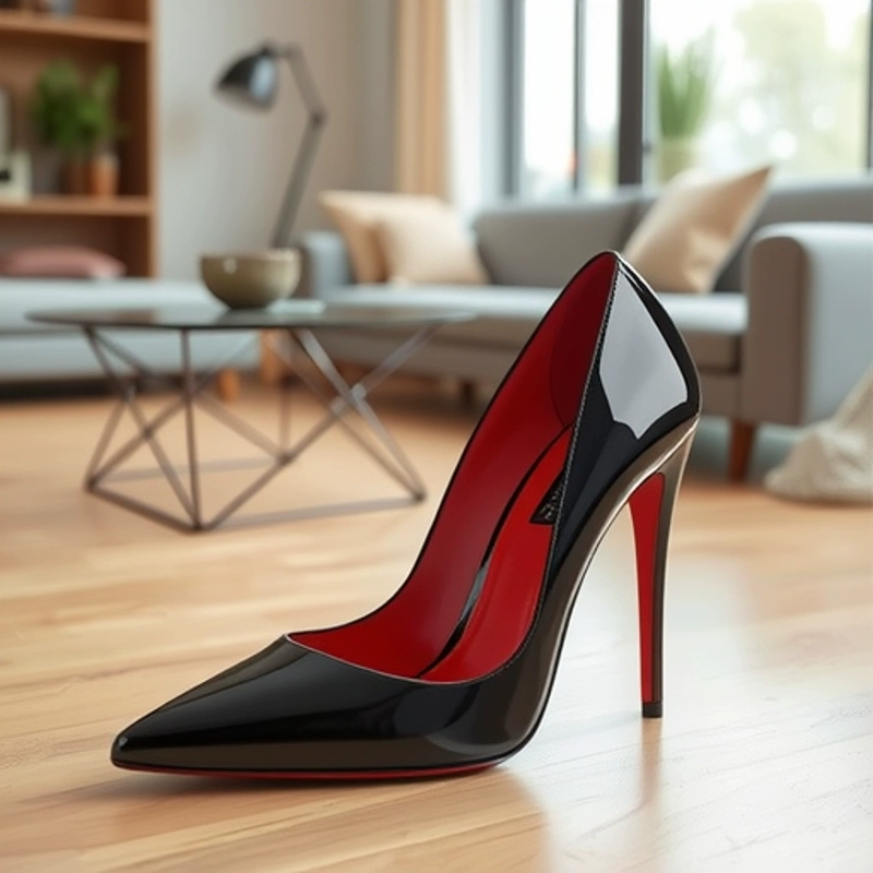 2025 обновленная версия туфель на высоком каблуке с красной подкладкой, слегка мелкий рот, боковой полый острый носок, шпилька, черная подошва, туфли из лакированной кожи 10 см с вырезами