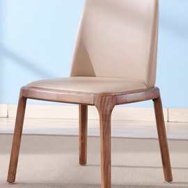 实木餐椅家用餐厅八角椅子商用白蜡木软包家居极简全实木舒适