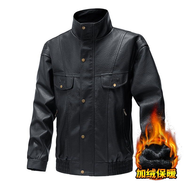 Color sólido transfronterizo retro americano con chaqueta de terciopelo de moda locomotora a prueba de viento guapo y delgado chaqueta de hombre
