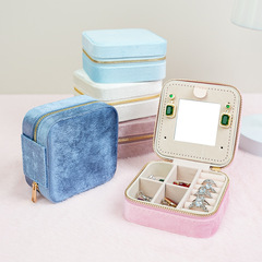 Earrings Portable Ring Jewelry Box Felt Fabric Home Necklace Decorative Storage Box