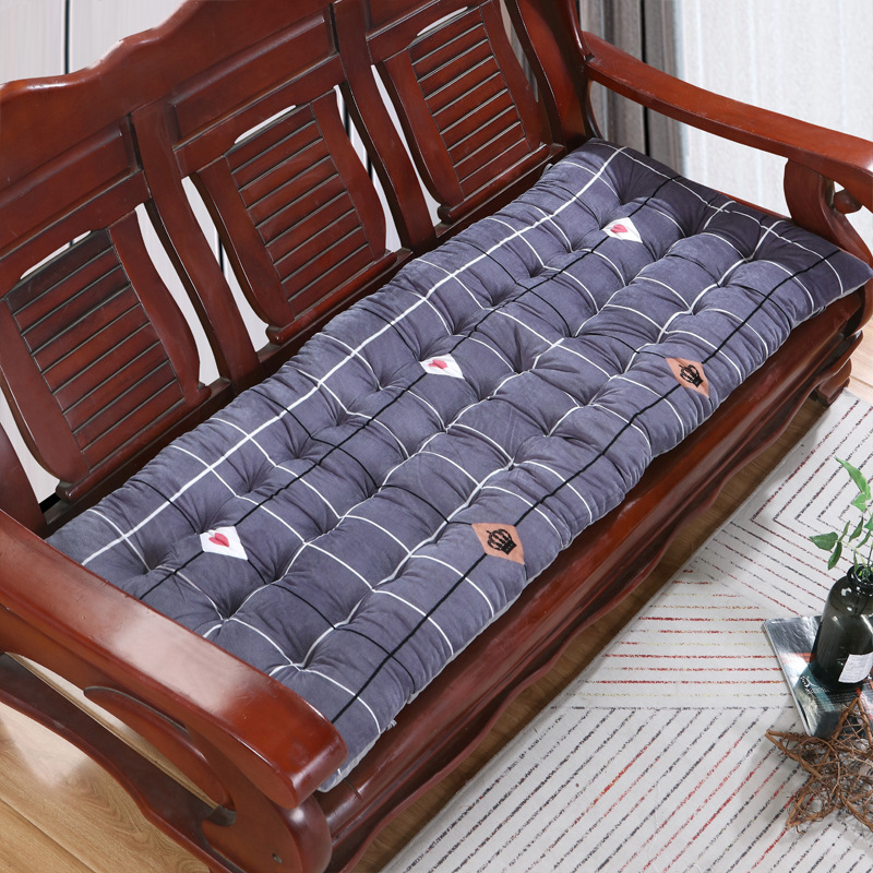 Sofá de madera sólida gruesa cuatro estaciones muebles de madera universal cojín de banco sofá antiguo de tres asientos Nayou