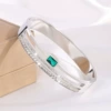 【181-2】Silver emerald diamond-inlaid