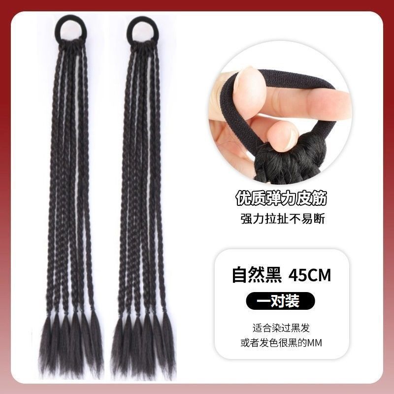 Nuevo estilo chino de las mujeres pequeña trenza Fishbone Twist trenza de boxeo Internet celebridad peluca natural de las mujeres alta cola de caballo
