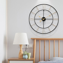 跨境热卖铁艺装饰挂钟亚马逊简约时尚钟表现代家居壁钟客厅时钟