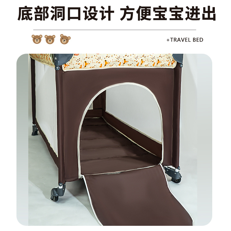 Cuna de bebé cama multifuncional para niños cama BB cama de juego portátil cama plegable cama de recién nacido cama de costura de estilo europeo