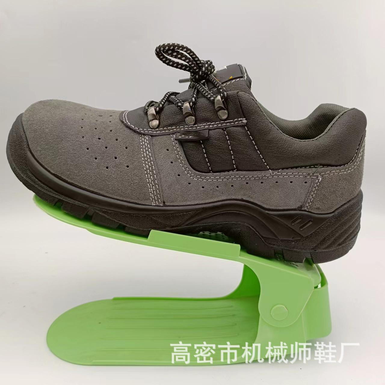 出口二层翻毛牛皮劳保鞋  欧标钢头钢底PU双密度耐磨大底工作鞋