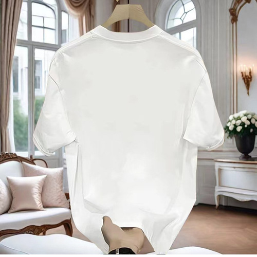 【High-Quality Men's Apparel】Men's Trendy Personality Printed Short-Sleeve T-Shirt Summer Pure Cotton Korean Style Versatile Round Neck Top