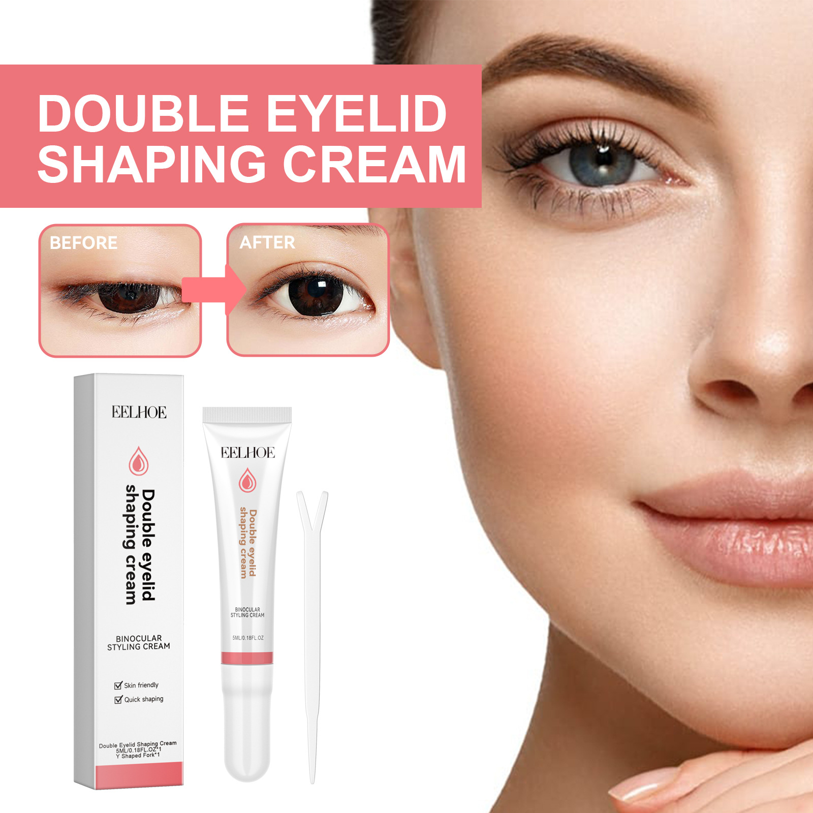 EELHOE double eyelid styling cream Natural invisible traceless long-lasting inner double eyelid enlarging eye shaping cream_voghion.com