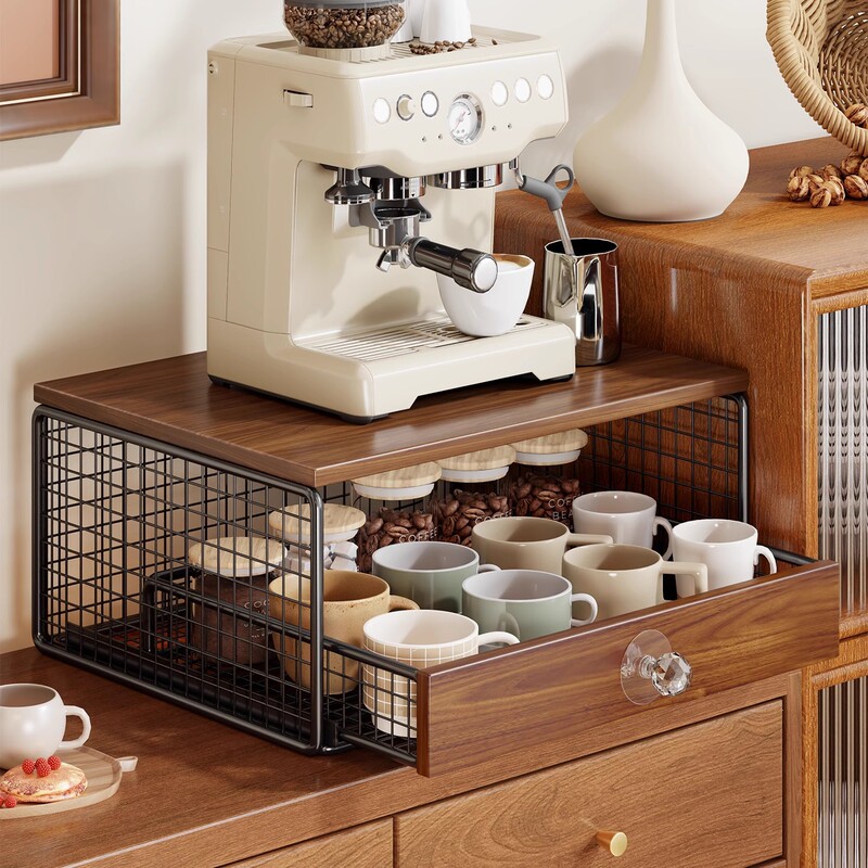 Coffee Machine Storage Rack Desktop Display Table Dining Table Bar Cup Holder Coffee Cup Layered Storage Drawer Display Shelf