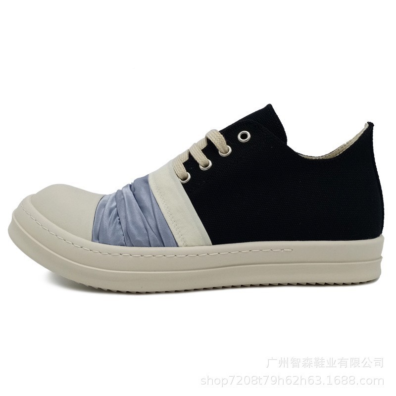 Guangzhou RO Trendy shoes 2022 goods in stock black Viscose Solid Low leisure time canvas Round sgs Flat with men
