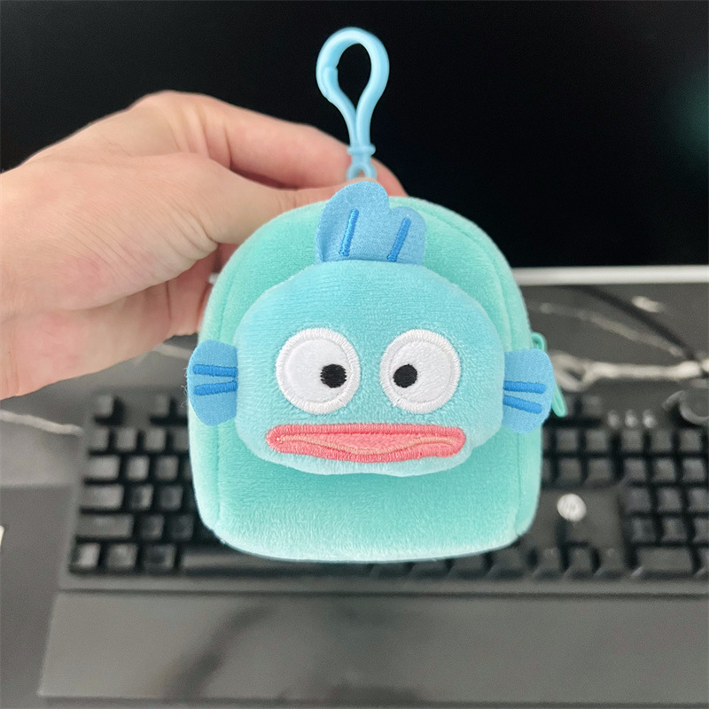 표정이 못생긴 물고기 배낭 동전 지갑 동그란 눈