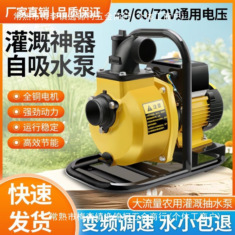 直流自吸泵无刷电瓶车抽水机远程遥控器高压流量扬程电动车抽水泵