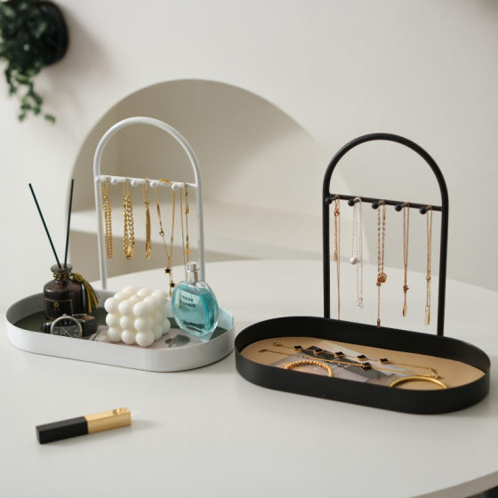 Entrance Storage Rack Bedroom Dressing Table Jewelry Rack Household Shoe Cabinet Living Room High-end Sense Home High-end Light Luxury Oval