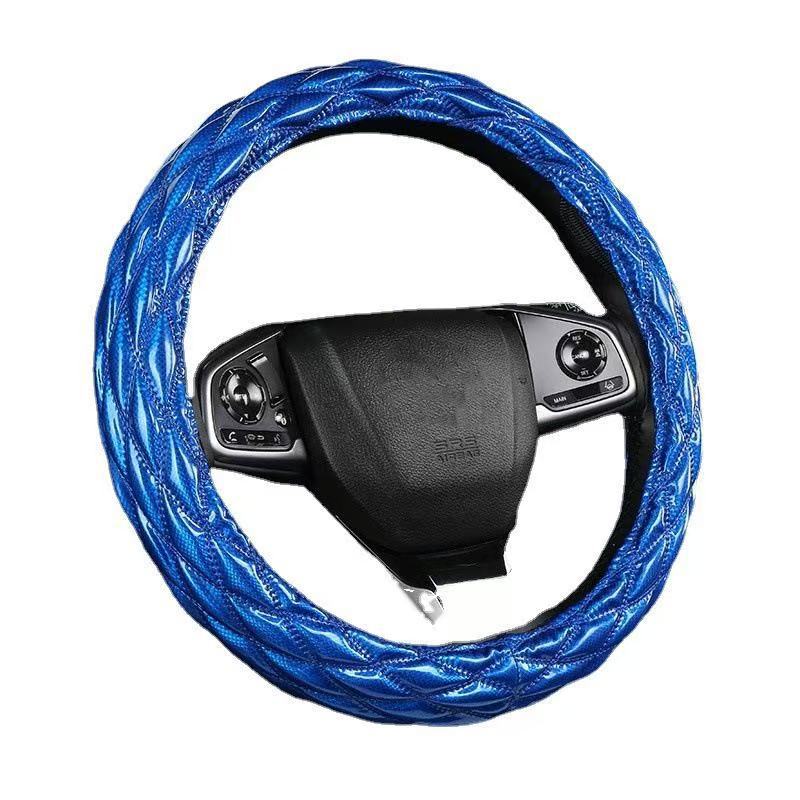 Cross-Border Car Steering Wheel Cover, Exclusively for Foreign Trade, New Model, Suitable for All Seasons, 3D Diamond Honeycomb Car Handle Cover
