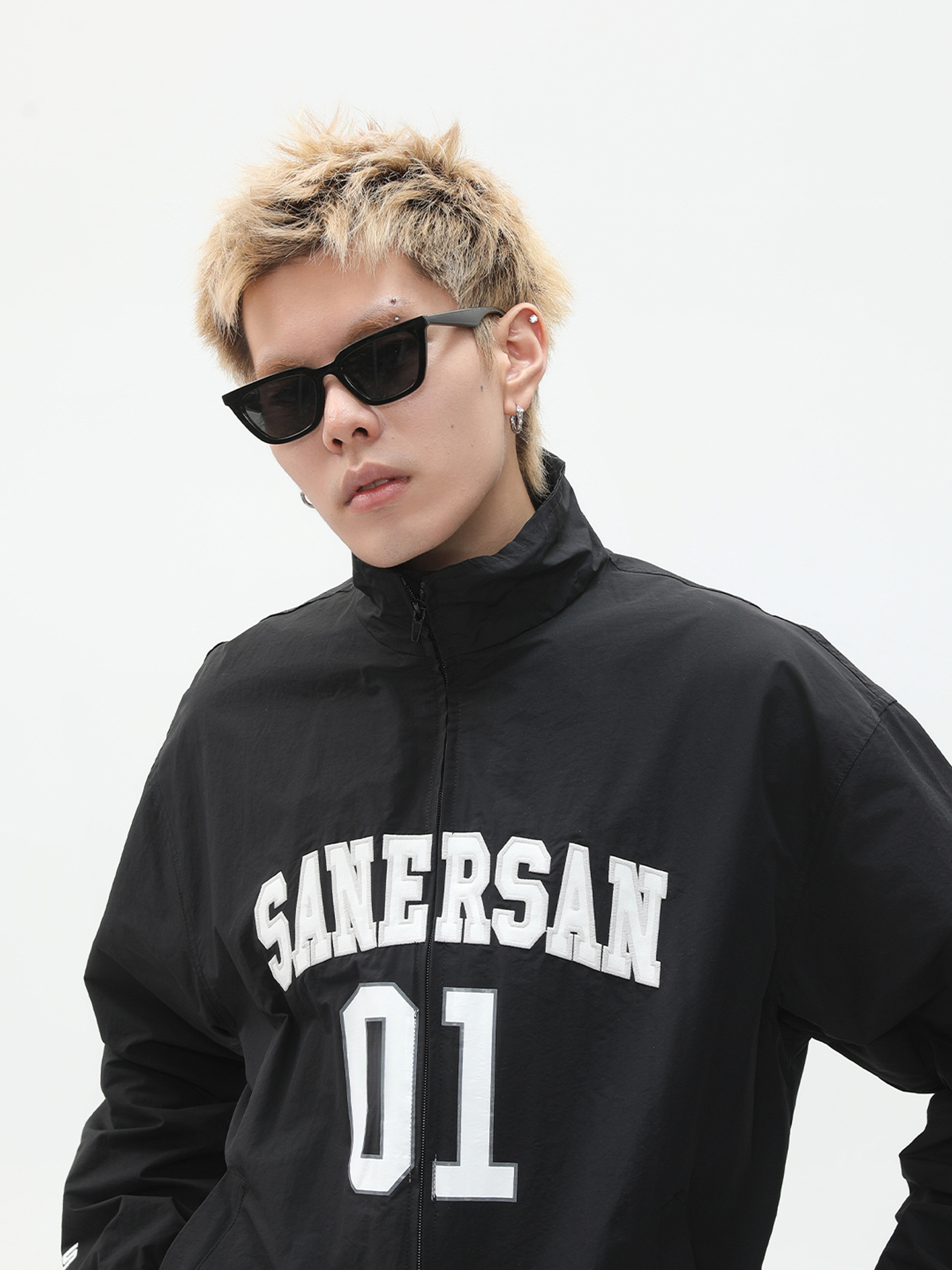 MTLCLOTHES Hombres| Estilo juvenil americano impresión de letras de tendencia de collar vertical función deportiva de moda casual