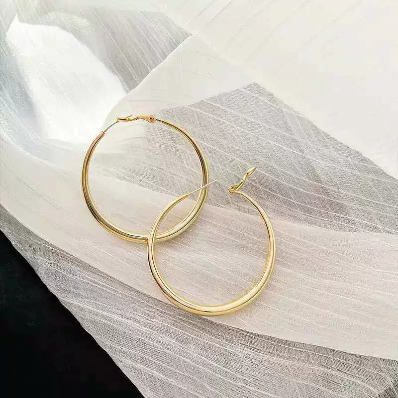 Серебряная игла, хула-хуп, длинные серьги, образец серебра 925, европейский стиль, городской стиль, интернет-знаменитость