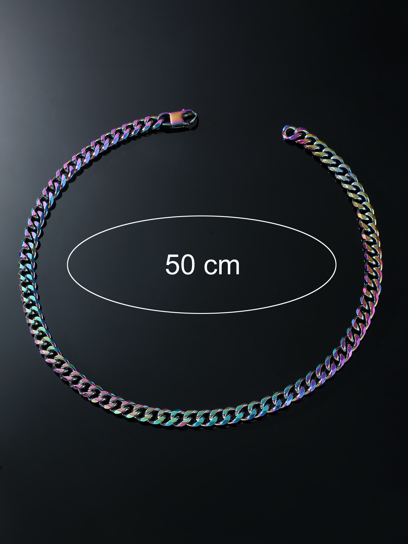 Men'S Hip-Hop Cuban Link Chain Necklace Solid Color 201 Stainless Steel Plating PVD Coated Golden Plated Gun Black Plated Men Hip Hop Necklaces display picture 1