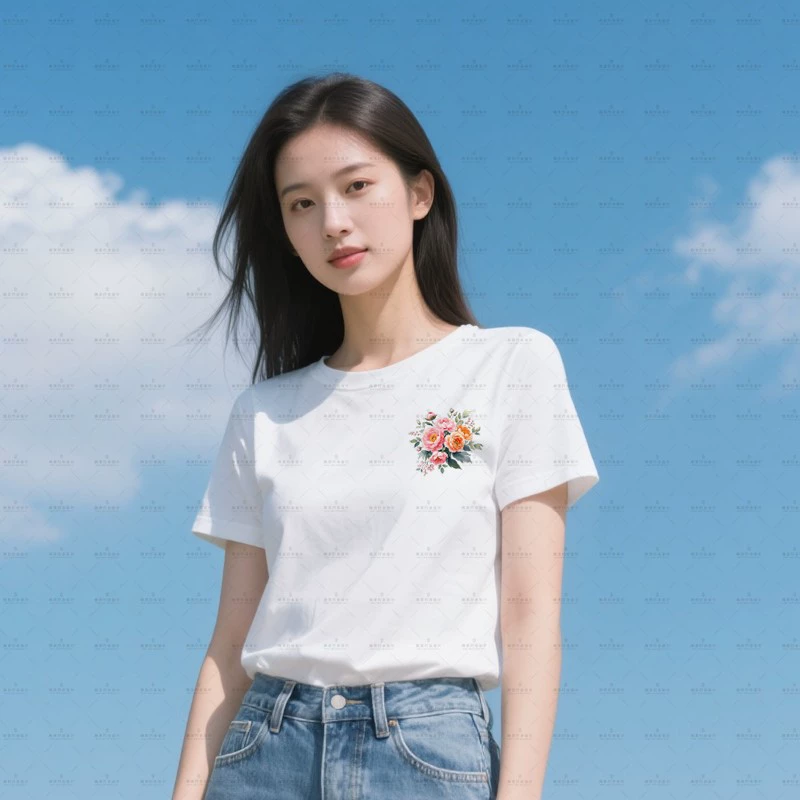 Original heat transfer Chinese style flower clothing hot stamping stickers lotus peony white ink heat transfer clothing accessories heat transfer stickers