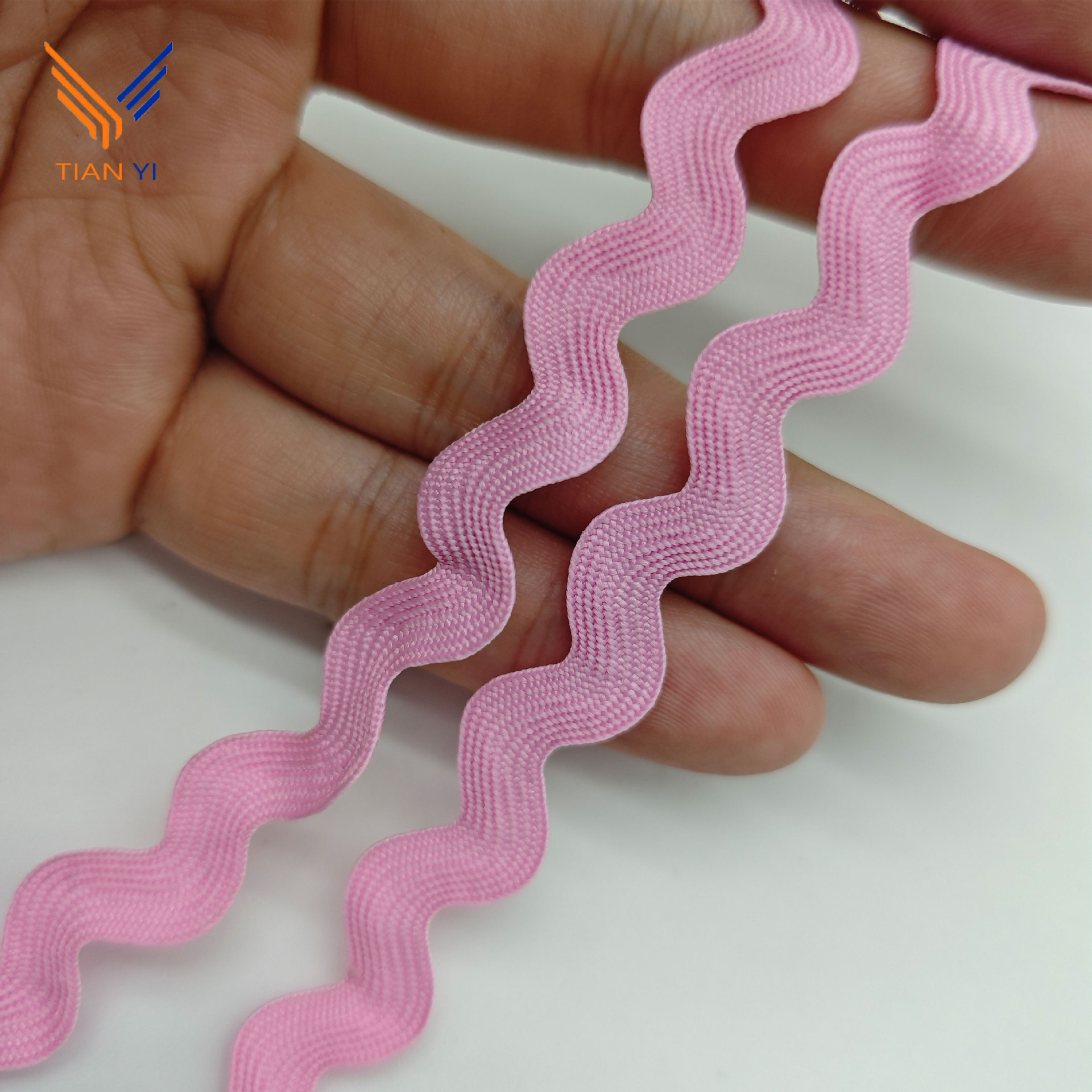 9MM tejido con borde curvo correas onduladas cortina almohada decoración de mochila Lolita Hanfu encaje en forma de S accesorios