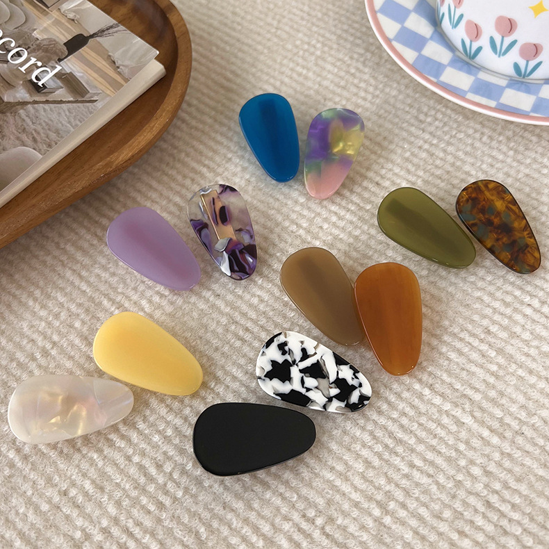 Fashion Color Block Acetic Acid Sheets Hair Clip 2 Piece Set display picture 2