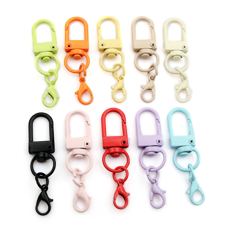 Creative candy-colored painted rotating door buckle with lobster clasp, small hook pendant keychain (A00120)