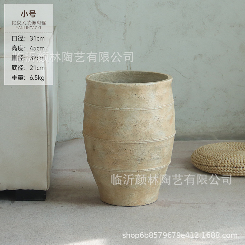 maceta de cemento de alto tipo de plantación de suelo decoración interior simple gran plantación de plantas verdes