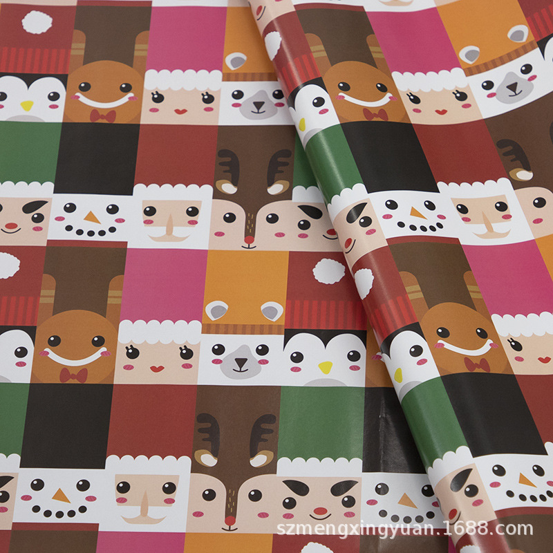 80g nueva decoración de Navidad regalo caja de regalo papel de embalaje DIY papel decorativo cubierta de libro de Corea del Sur papel de color de dibujos animados