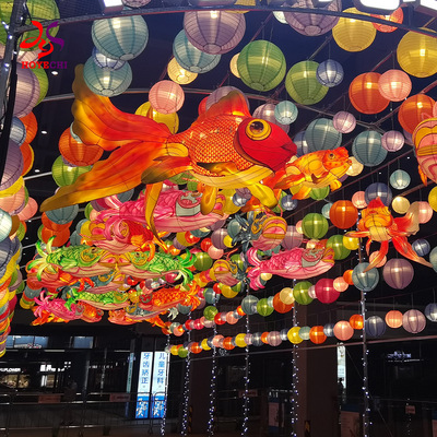 Year of the Snake Fifty-one Scenic spot Fish lantern Guochao Festive lantern passageway suit arrangement lighting Night view Modeling lights Lighting