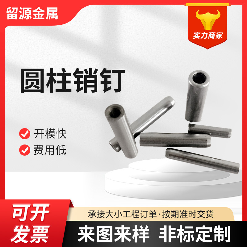 圆柱销钉不锈钢固定销钉机械工业紧固件定位销固定销钉子螺纹