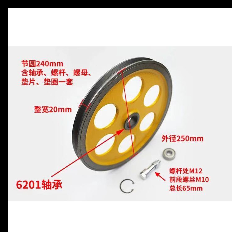 适用于电梯涨紧轮 涨紧装置 限速器 250*20*6201 240 底坑