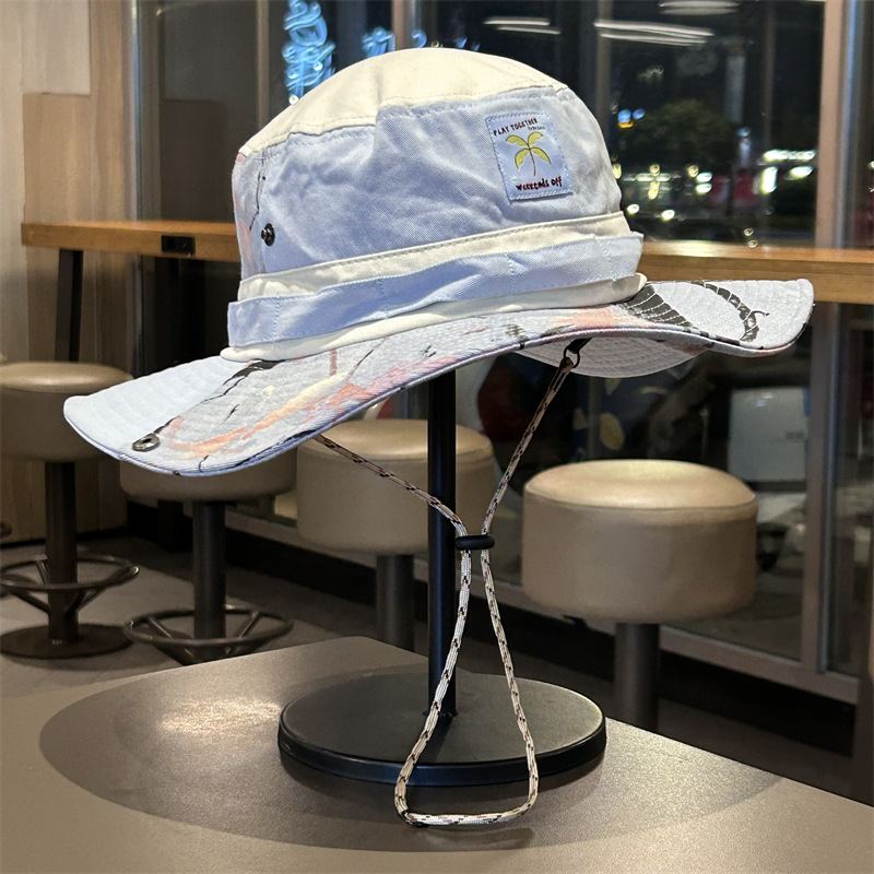 Viajar entre padres e hijos, montañismo al aire libre, camping, gorro de pescador para niños, protector solar de verano para hombres y mujeres, sombrero de vaquero, sombrero de sombra