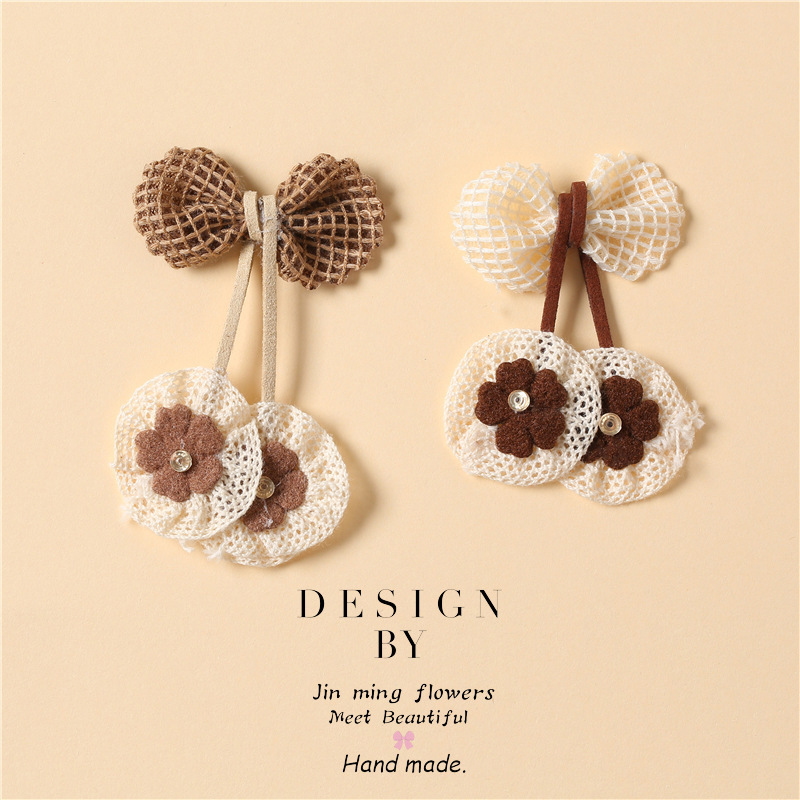 Fabric Handmade Accessories, Creative Bow DIY Accessories, Lace Cherry, Clothing Accessories, Hemp Cherry