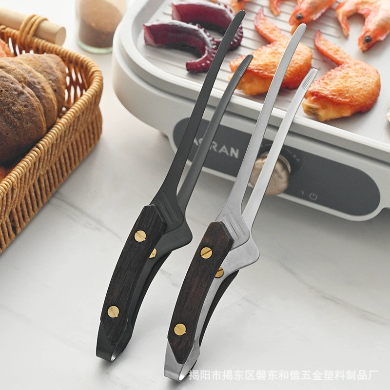 304 нержавеющая сталь наружный ретро клип для барбекю деревянная ручка зажим для барбекю жареный стейк анти-горячий столовая кухня еда зажим