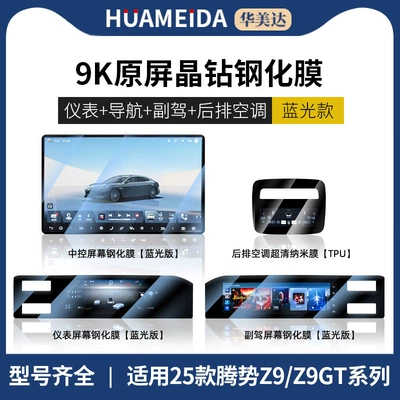 Models of Denza D9 Central Control: Car interior film - navigation-passenger-instrument-anti-blue-light-rear-air-conditioning-ultra-cleardenza-z9z9gt