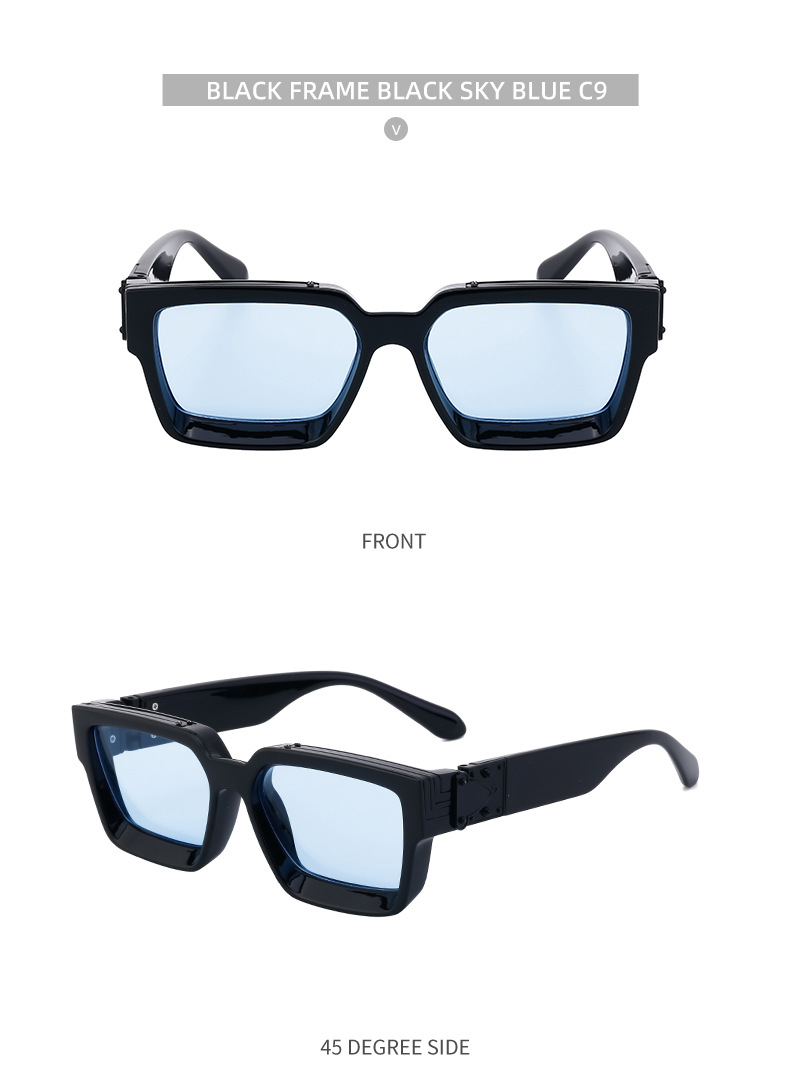 58g Weight Full Frame Glasses Structure Sunglasses Classification PC, UV400 Protection Lens Material Square Glasses Style Outdoor, Travel, Fishing Occasion Solid Color Pattern All Seasons Season Women's Gender Retro Style Retro Solid Color PC UV400 Protection Square Full Frame Women's Sunglasses 19