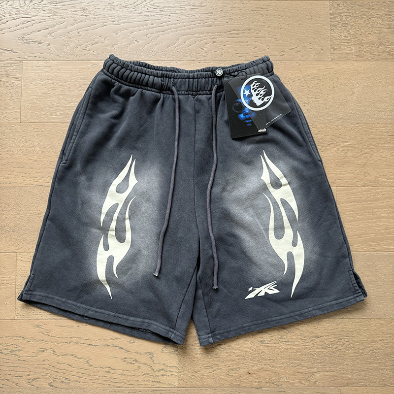 セイントヴィンテージ 正しいバージョン ウォッシュ加工 ダメージショーツ 5分丈パンツ ハイストリート パンクロックパンツ|undefined