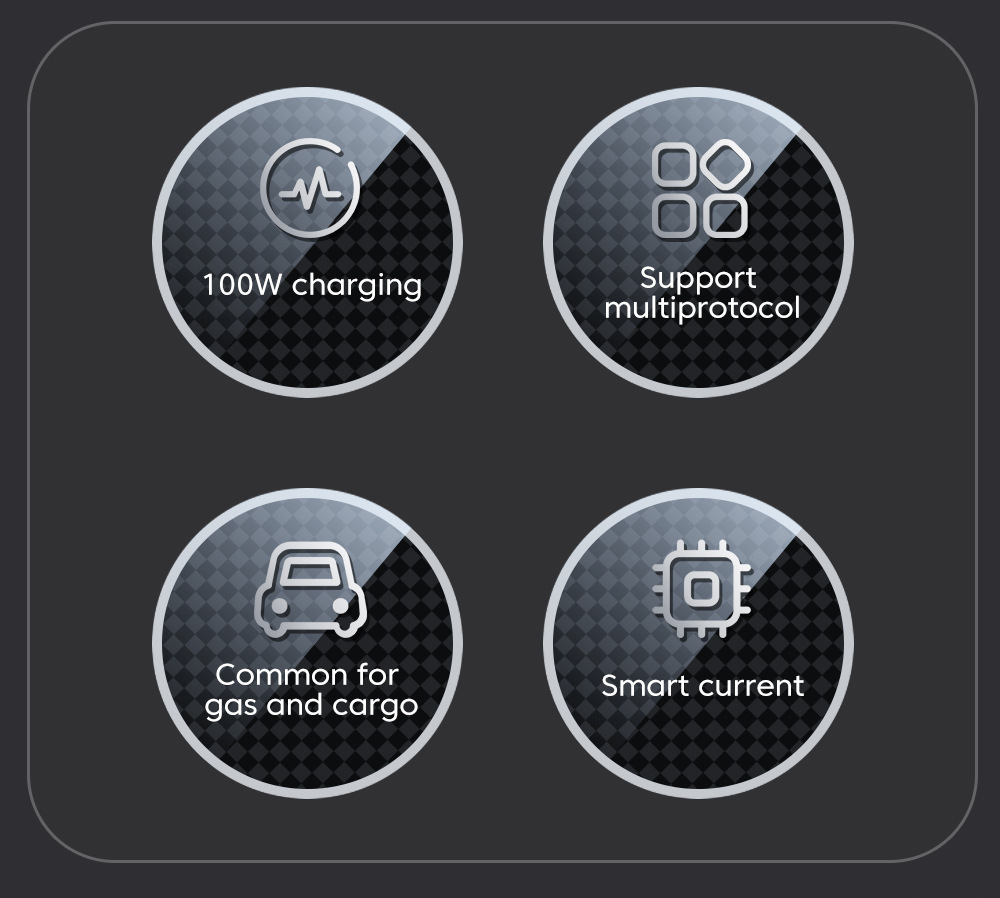 Multi-port with digital display support super fast charging 6/8 port with voltage vehicle-mounted one-to-six/8-car fast charging cross-border