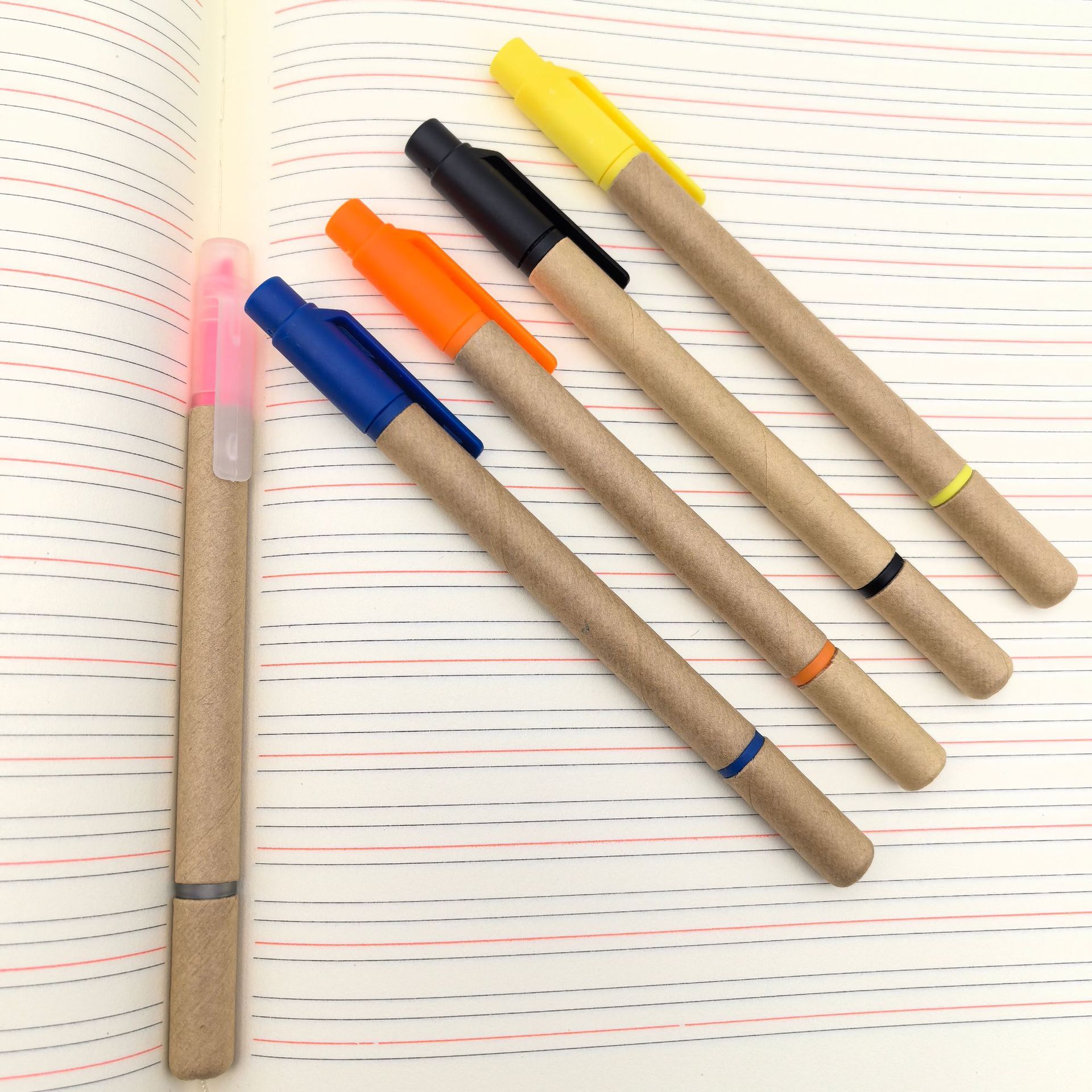 Creativo de doble cabeza tubo de papel puntero de impresión publicitaria papel y lápiz de papel kraft ecológico puntero de doble cabeza personalizado puntero