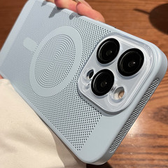 適用於iphone15磁吸散熱網格蘋果14pro手機殼12水晶板11護鏡膜13p