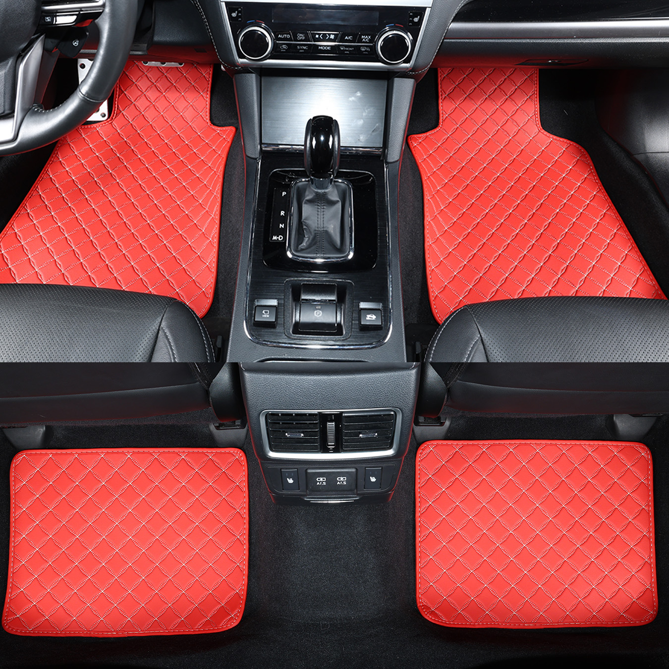 Universal car floor mats for all seasons, no tools required, quick installation, easy to clean and maintain, four-piece set