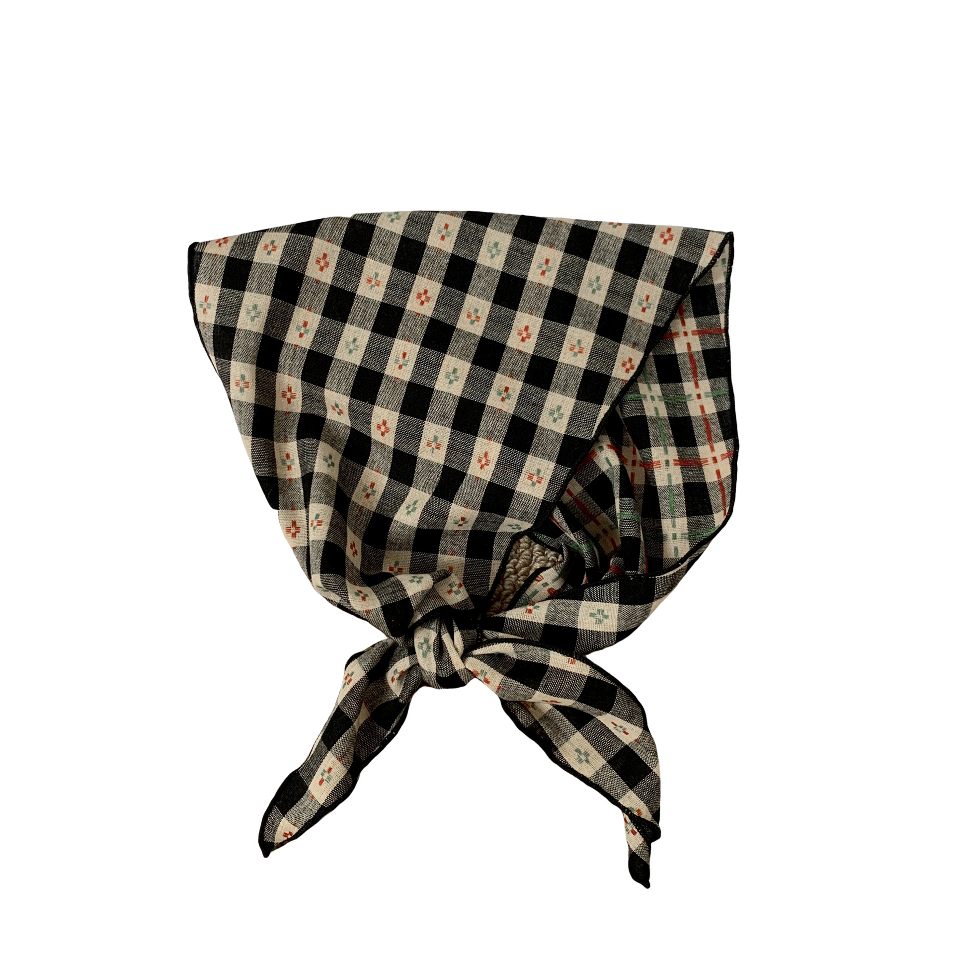 Pañuelo en la cabeza Summer Girl Pastoral Todo-fósforo Arte retro Cuadrícula Triángulo Pañuelo pequeño de moda Decoración Pañuelo en la cabeza Cinturón para el cabello Atar el cabello