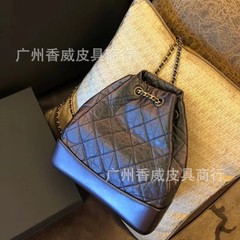 小香風菱格チェーンバッグ両肩放浪バッグ大容量ins風シングル肩チェーン女性バッグ本革バケツバッグ