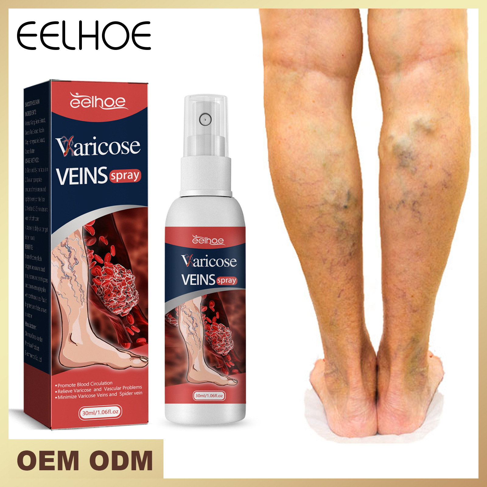 Venenmassage Schöne Sprühmassage Quzhang Reparatur Schmerz Schwellung Linderung Regenwurm Beinpflegespray_voghion.com