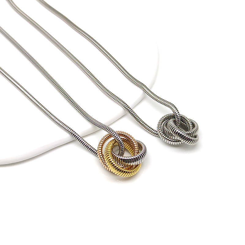 25g Weight 304 Stainless Steel Pendant Material Pendant Necklace Classification 304 Stainless Steel Chain Material Twisted Rope Chain Chain Type 1 Piece Quantity Casual, Street Occasion 304 Stainless Steel Material Geometric Pattern Unisex Gender Simple Style, Streetwear Style Wholesale Jewelry Simple Style Streetwear Geometric 304 Stainless Steel Pendant Necklace 9