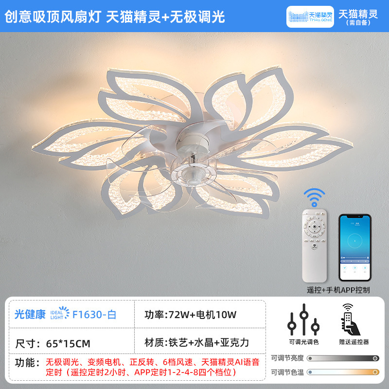 Transfronterizo 110v lámpara de ventilador de cristal lujoso dormitorio lámpara de ventilador de techo sala de estar lámpara de ventilador eléctrico de frecuencia invertida fábrica de Zhongshan image 12