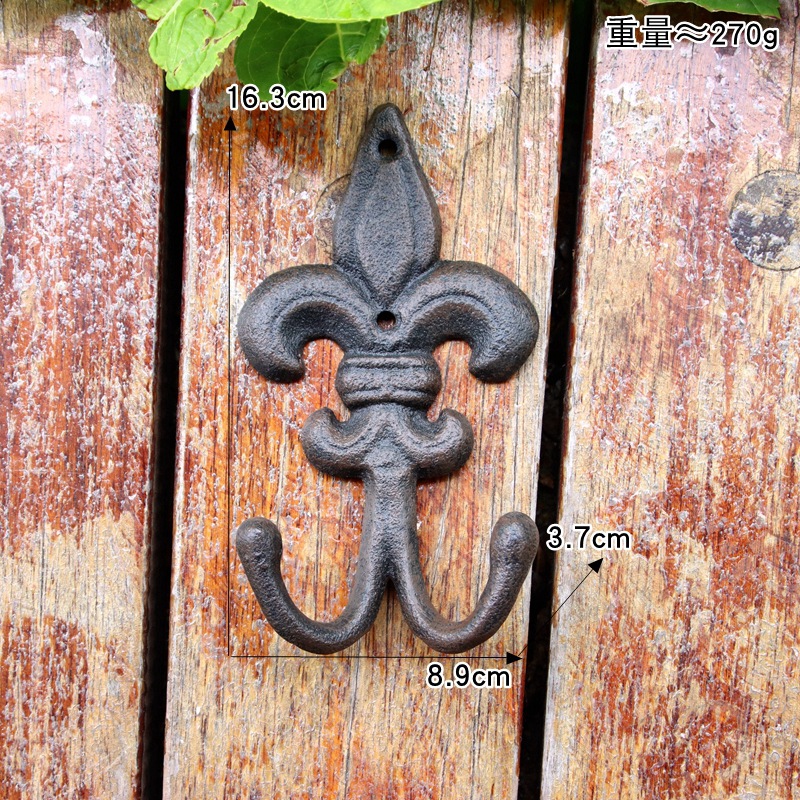 Gancho Perchero de Hierro Fundido Decorativo para Hogar y Jardín