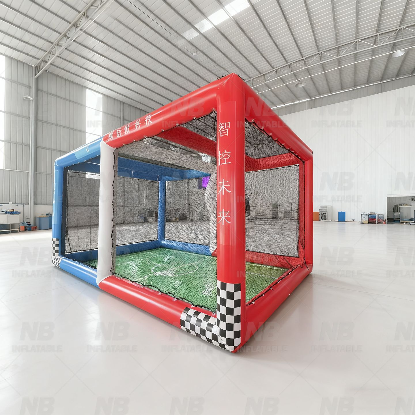 marco de modelo de aire de jaula de entrenamiento de campo de juego de vuelo inflable para campo de fútbol no tripulado juvenil nacional
